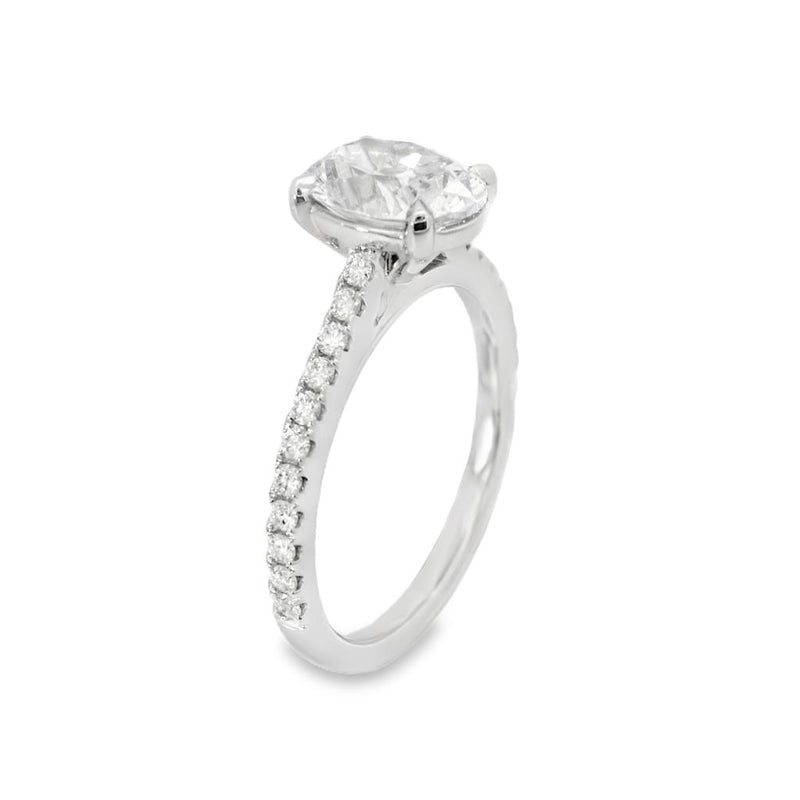 Noam Carver 14k White Gold Cathedral Design Engagement Ring