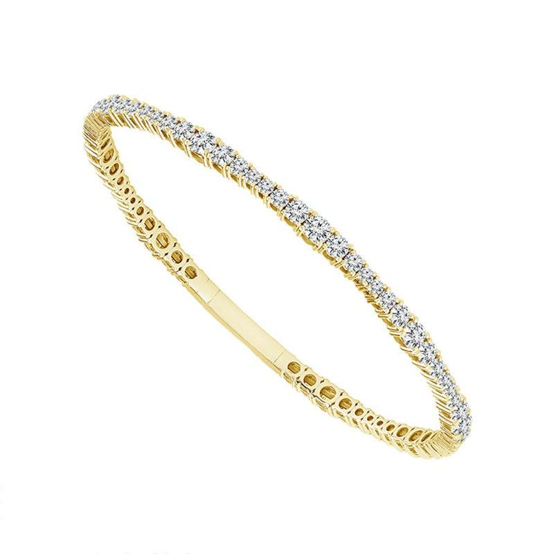 Davis Classics 14k Yellow Gold Flexie Diamond Bangle Bracelet