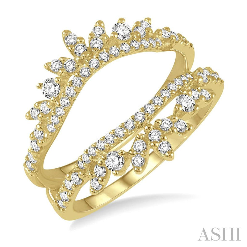 Davis Classics 14k Yellow Gold Crown Design Diamond Ring Guard