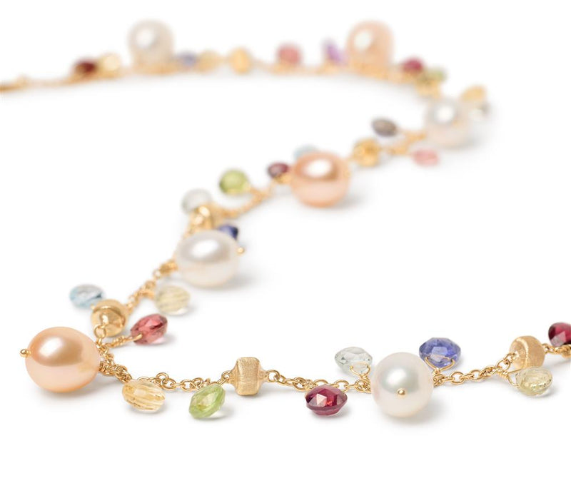 Marco Bicego 18k Yellow Gold Paradise Collection Gemstone and Pearl Necklace