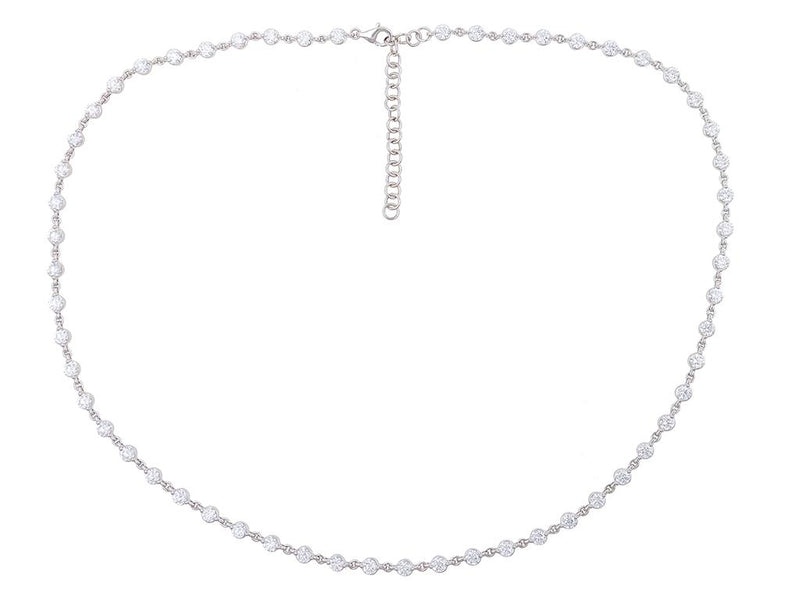 Davis Classics 14k White Gold Adjustable Station Diamond Necklace