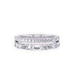 Davis Classics Women's Multi-Row Diamond Wedding Band in 14k White Gold