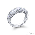 JB Star Platinum Halo Design Five-Stone Diamond Band