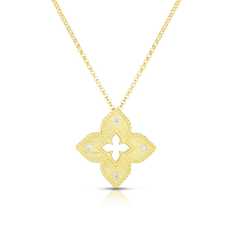 Roberto Coin 18k Yellow Gold Petite Venetian Princess Collection Floral Pendant Necklace