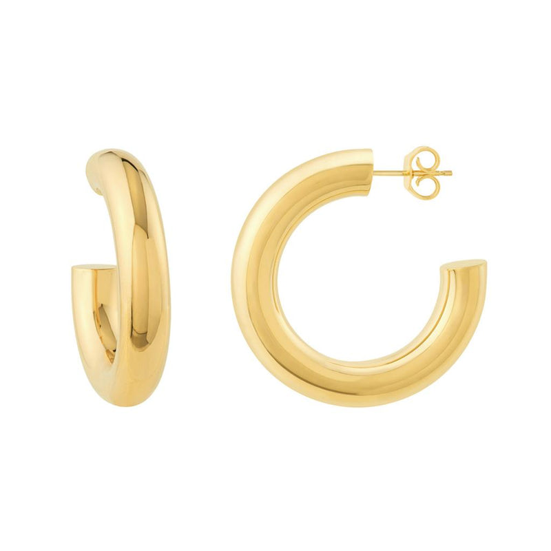 Davis Classics 14k Yellow Gold Polished Open Hoop Earrings