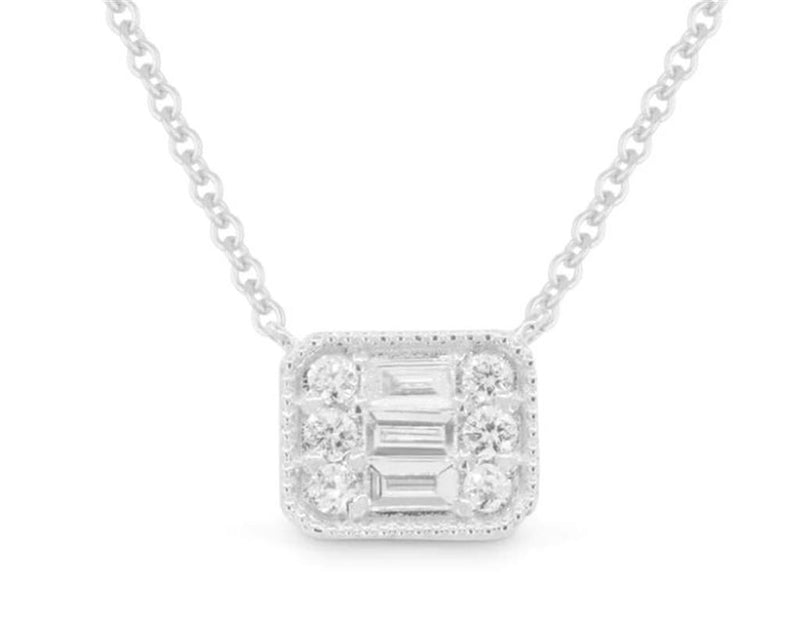 Madison L 14k White Gold Diamond Pendant Necklace