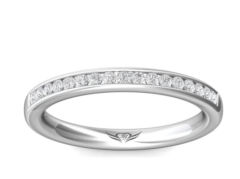 Martin Flyer Women's Classic Diamond Wedding Band in 14k White Gold