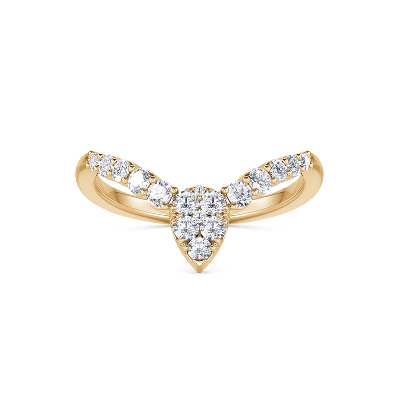 Davis Classics Contour Diamond Fashion Ring in 14k Yellow Gold