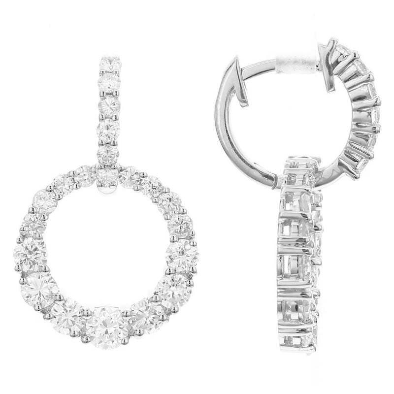 Davis Classics Diamond Statement Dangle Earrings in 18k White Gold