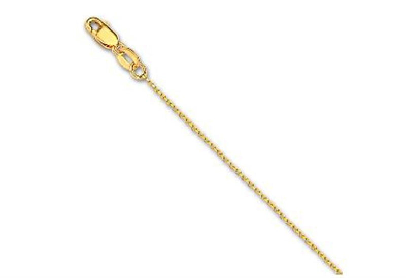 Davis Classics 14k Yellow Gold 1.1mm Diamond Cut Cable Link Chain