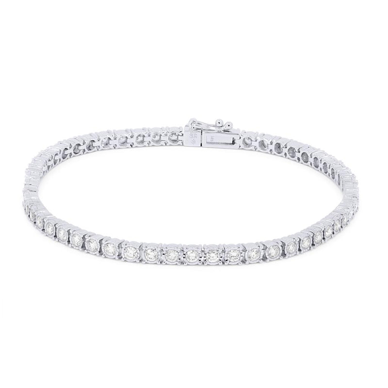 Madison L 14k White Gold Lumina Collection 7" Diamond Tennis Bracelet