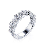 Davis Classics 14k White Gold Marquise Leaf Design Diamond Band