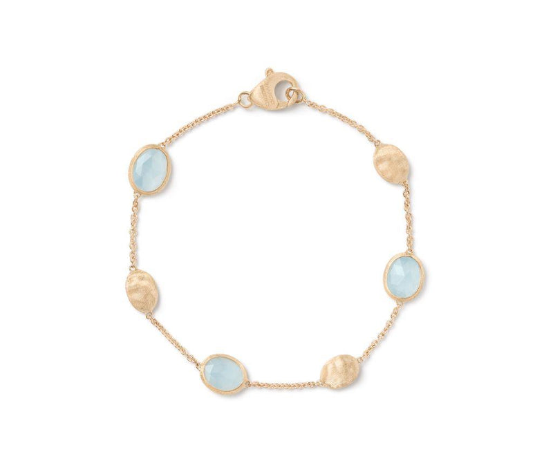 Marco Bicego 18k Yellow Gold Siviglia Collection Aquamarine Gemstone Fashion Bracelet