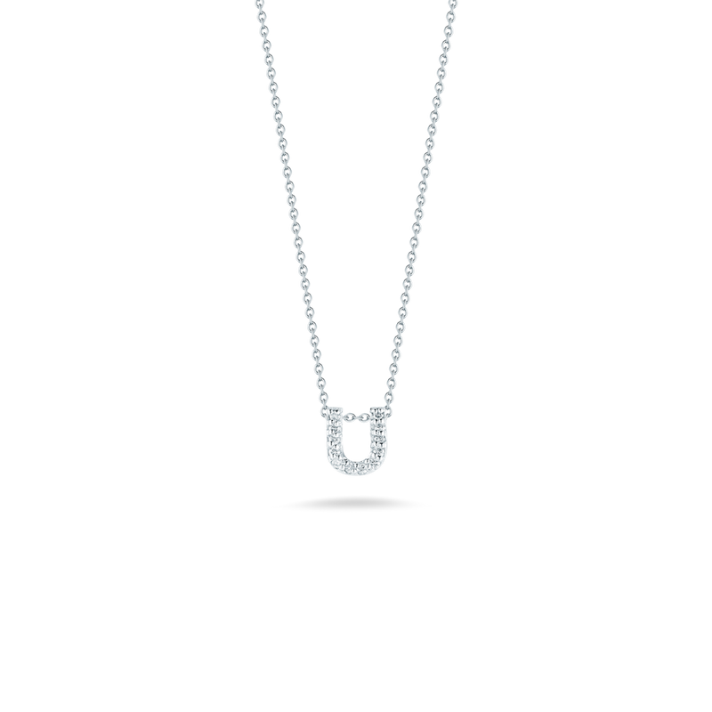 Roberto Coin 18k White Gold Tiny Treasures Collection Love Letter 'U' Diamond Pendant