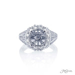 JB Star Platinum Halo Engagement Ring with Round Brilliant Cut Diamonds