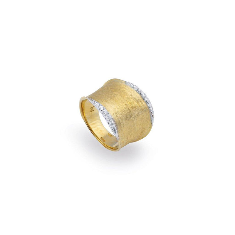 Marco Bicego Lunaria Collection Band Diamond Fashion Ring in 18k White & Yellow Gold