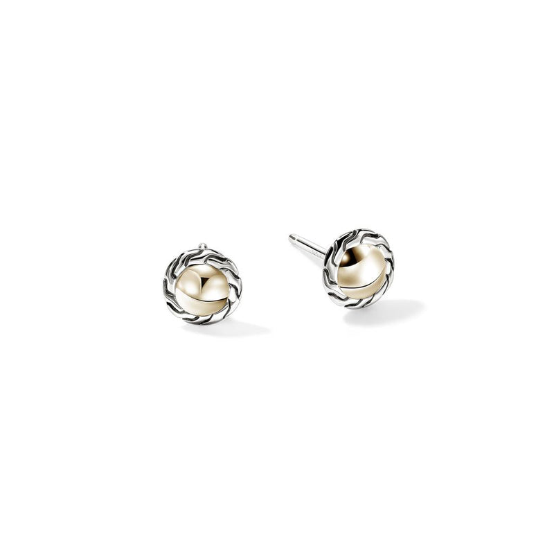 John Hardy Essential Stud Earring in Gold and Sterling Silver