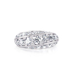 Davis Classics 14k White Gold Bypass-Inspired Multi-Row Diamond Fashion Band