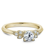 Noam Carver 14k Yellow Gold Custom Floral Diamond Engagement Ring Setting