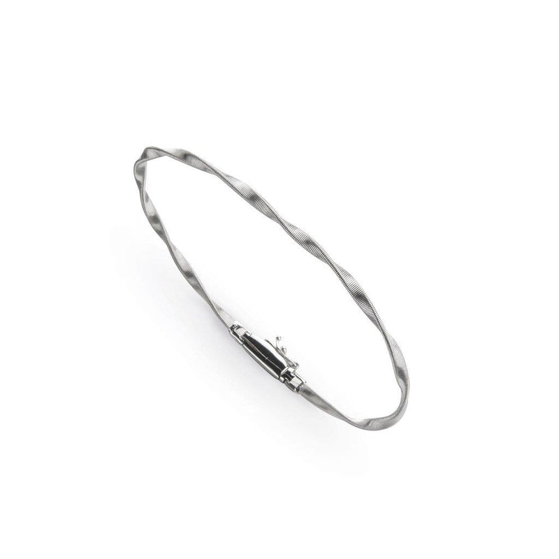 Marco Bicego 18k White Gold Marrakech Collection Hammered Twist Bangle Bracelet