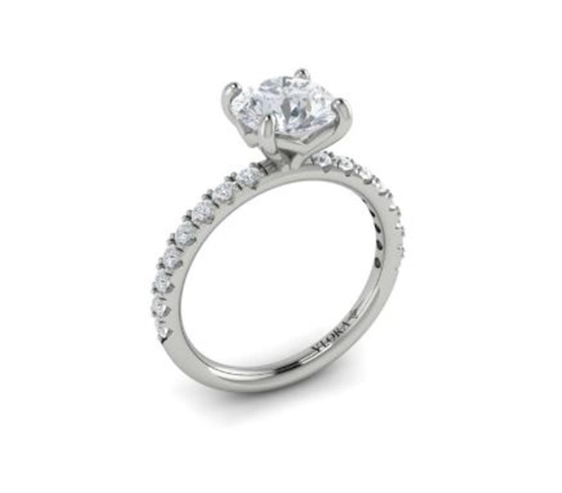 Vlora 14k White Gold Classic Diamond Engagement Ring Setting