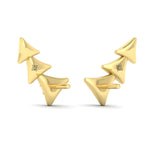 Vlora 14k Yellow Gold Miravel Collection Multi Trinity Diamond Ear Climbers