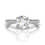 Martin Flyer 14k White Gold Cathedral Design Engagement Ring Setting