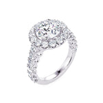 Davis Classics Halo Diamond Engagement Ring Setting in 18k White Gold