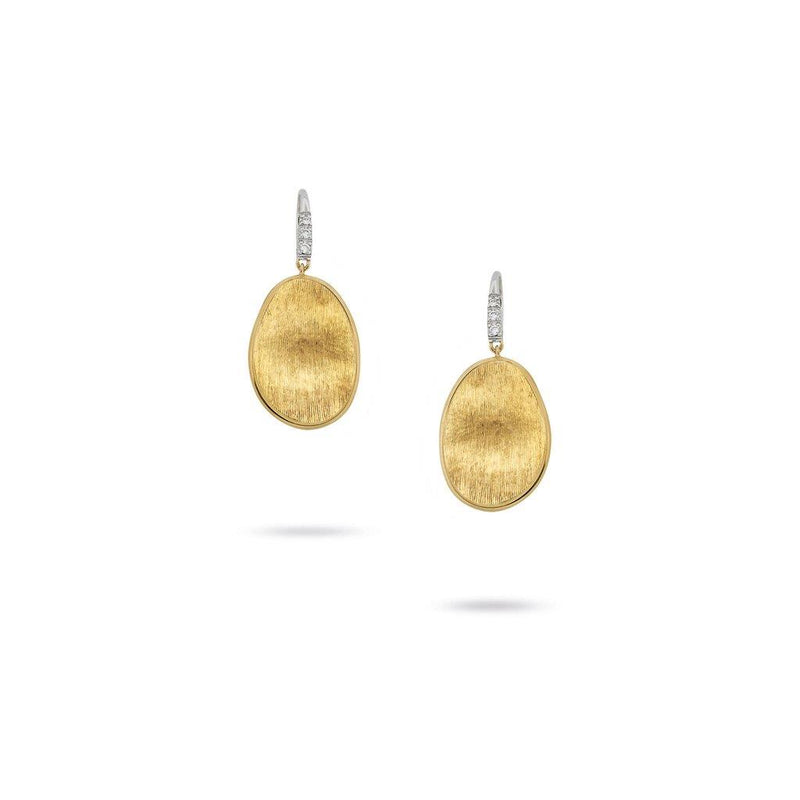 Marco Bicego 18k Yellow and White Gold Lunaria Collection Diamond Drop Earrings