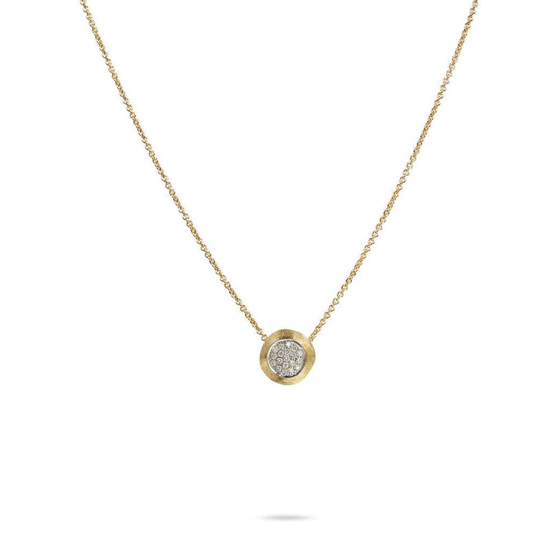 Marco Bicego 18k Yellow and White Gold Jaipur Gold Collection Pave Diamond Bead Pendant