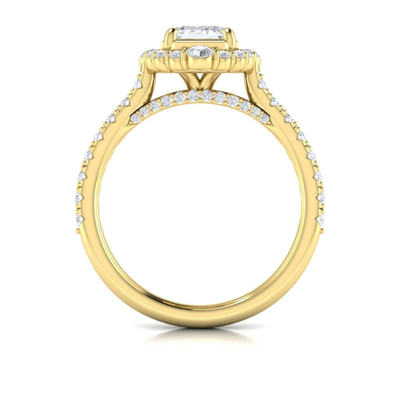 Vlora 14k Yellow Gold Halo Collection Cathedral Ornate Halo Diamond Engagement Ring Setting