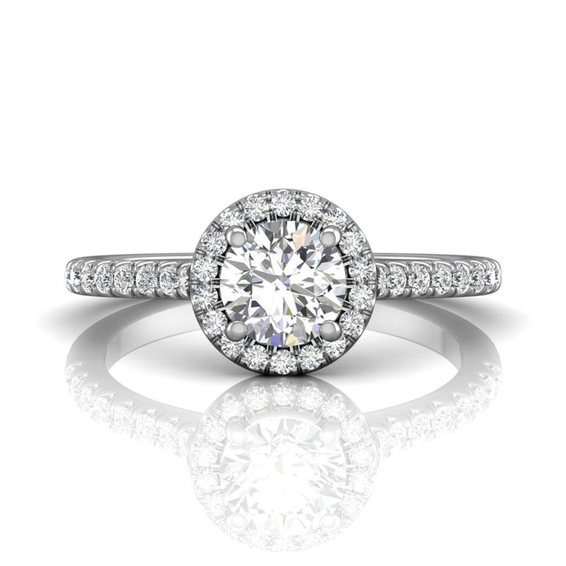 Martin Flyer Halo Diamond Engagement Ring Setting in 14k White Gold