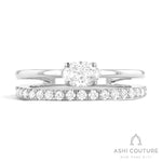 Davis Classics 18k White Gold Couture Paradox Double Row Diamond Fashion Ring