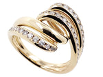 Davis Classics 14k Yellow Gold Swirl Diamond Fashion Ring