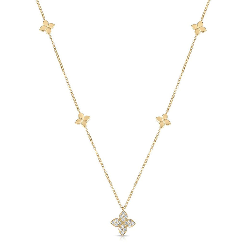 Roberto Coin Floral Station Diamond Necklace