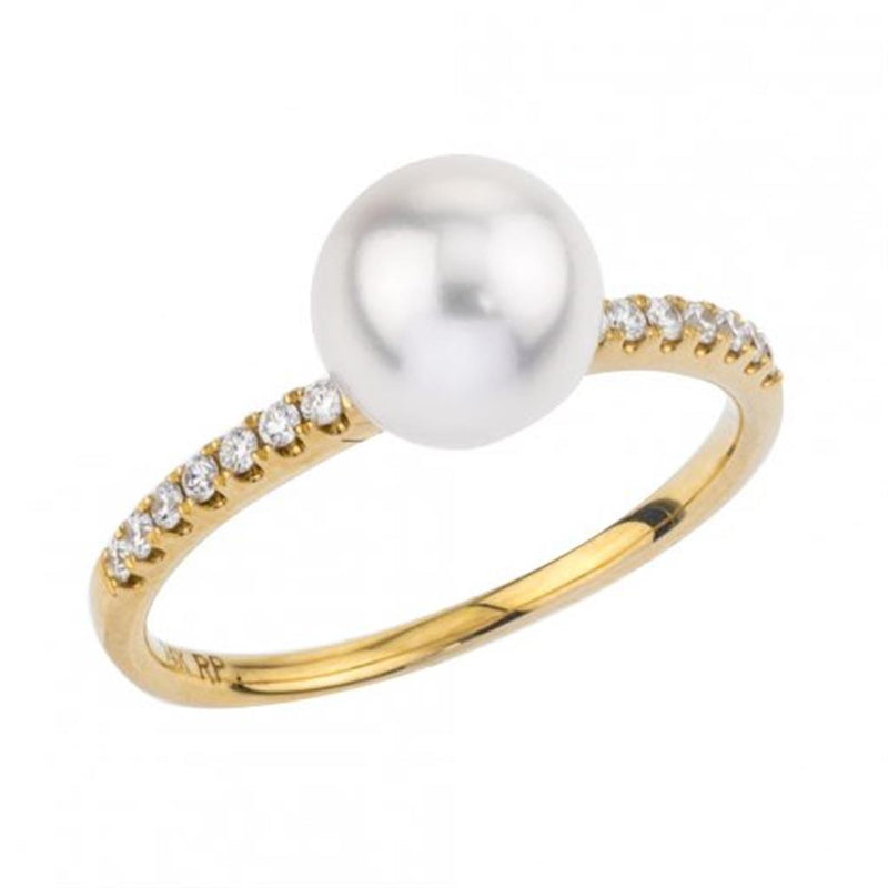 Davis Classics Multi Stone Pearl Ring in 14k Yellow Gold