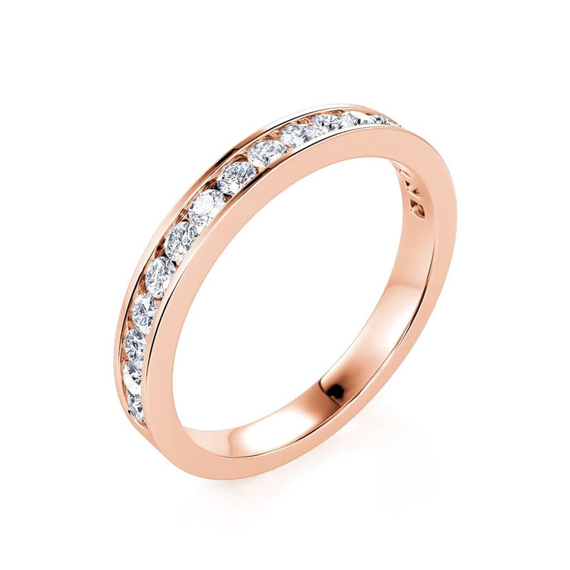 Davis Classics Women's 14k Rose Gold Diamond Band