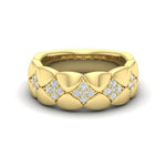 Vlora 14k Yellow Gold Estrella Collection Floral Quilt Motif Diamond Fashion Band