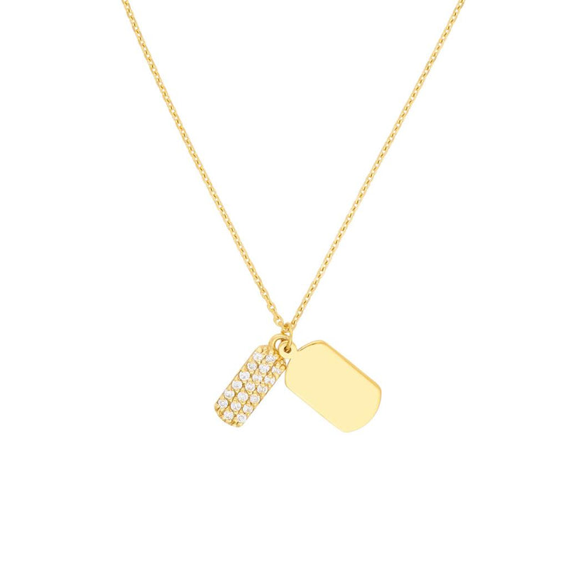 Davis Classics Novelty Bar Diamond Necklace