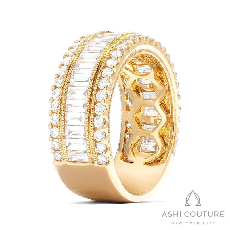 Davis Classics 18k Yellow Gold Couture Midjourney Multi-Row Diamond Band