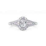 Davis Classics Proposal Ready Halo Split Shank Diamond Engagement Ring in 14k White Gold.