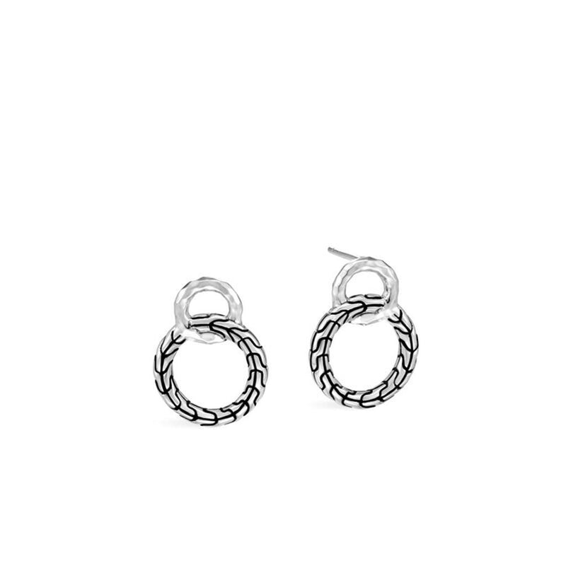 John Hardy Carved Chain Interlink Stud Earrings