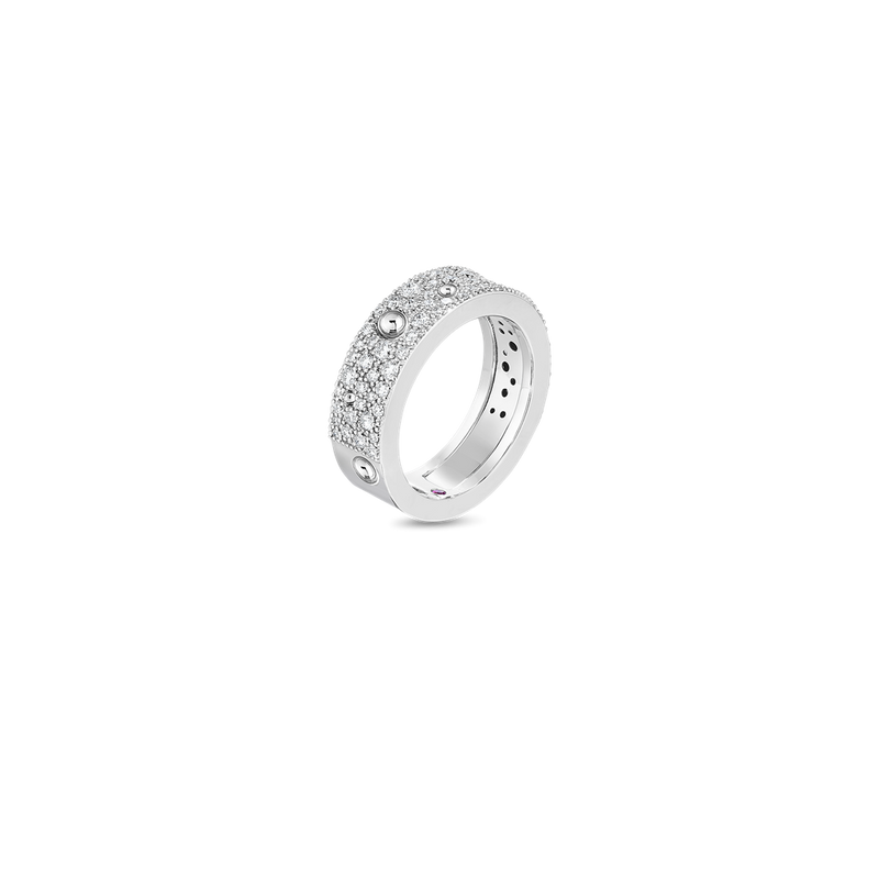 Roberto Coin 18k White Gold Pois Moi Luna Collection 6mm Diamond Fashion Band