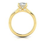 Vlora 14k Yellow Gold Cathedral Design Semi-Mount with Diamond Accents