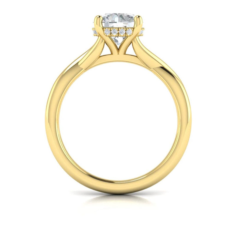 Vlora 14k Yellow Gold Cathedral Design Semi-Mount with Diamond Accents