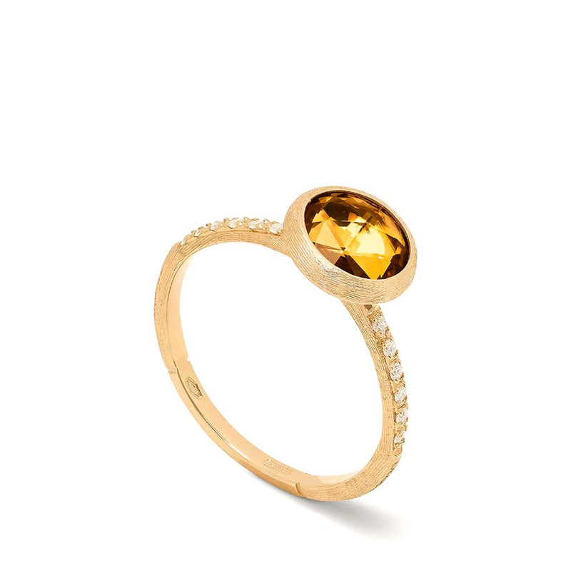 Marco Bicego 18k Yellow Gold Jaipur Color Collection Citrine and Diamond Fashion Ring