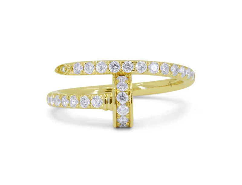 Madison L 14k Yellow Gold Bypass-Inspired "Nail" Diamond Ring