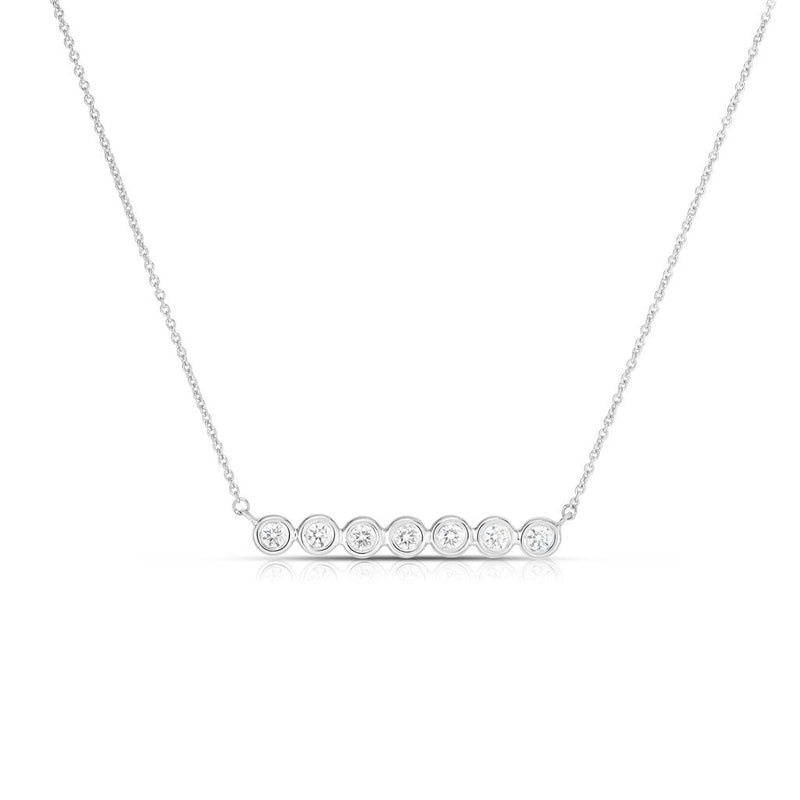 Roberto Coin 18k White Gold Diamond Bar Pendant Necklace