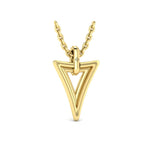 Vlora 14k Yellow Gold Miravel Collection Inverted Double Triangle Diamond Pendant Necklace