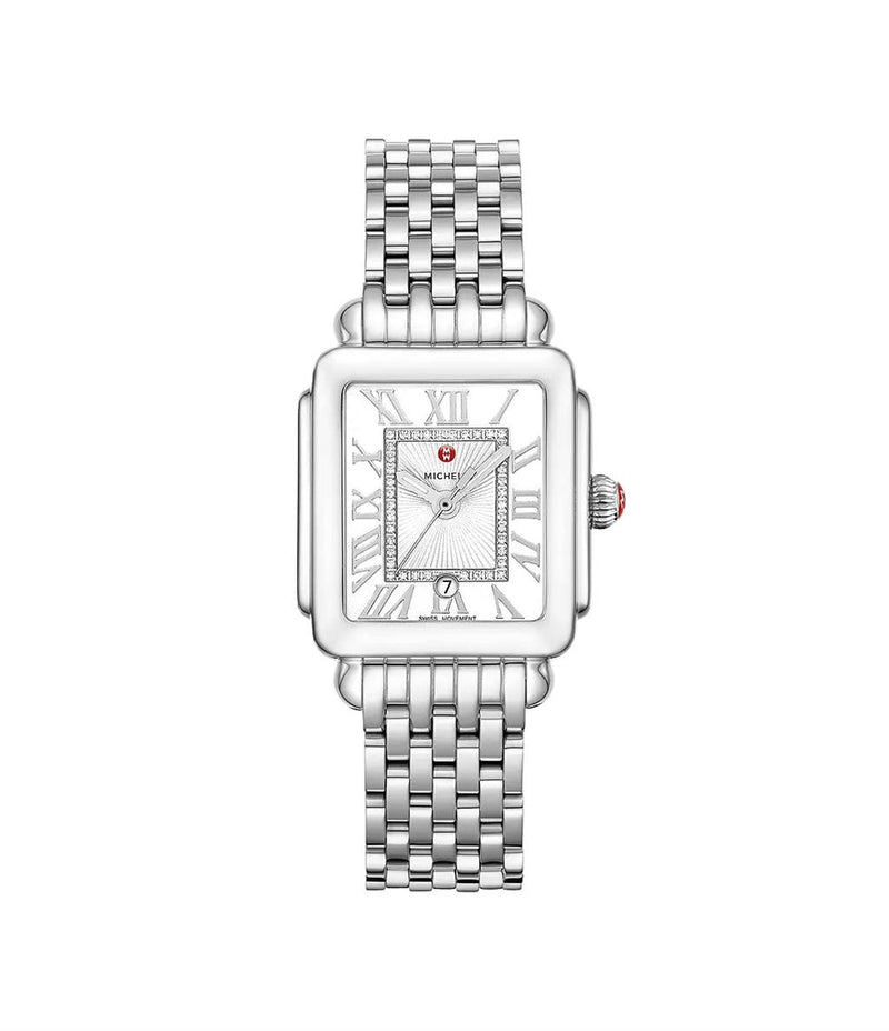 Michele Deco Madison Mid Stainless Steel Diamond Dial Watch